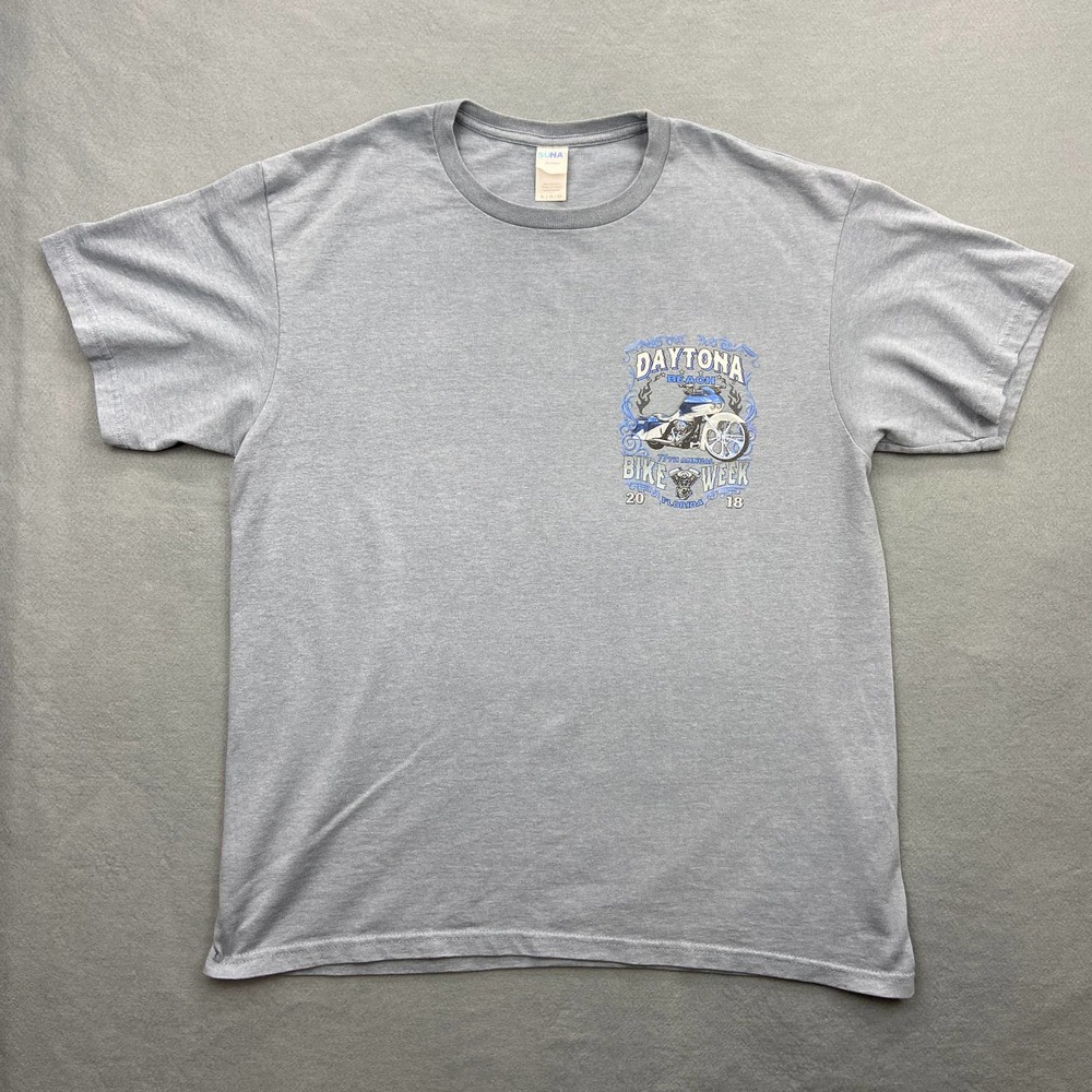 2018 Bike Week Daytona Beach Florida 77th Annual T Shirt Gray Mens XL